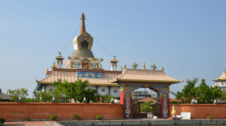 a monument in lumbini